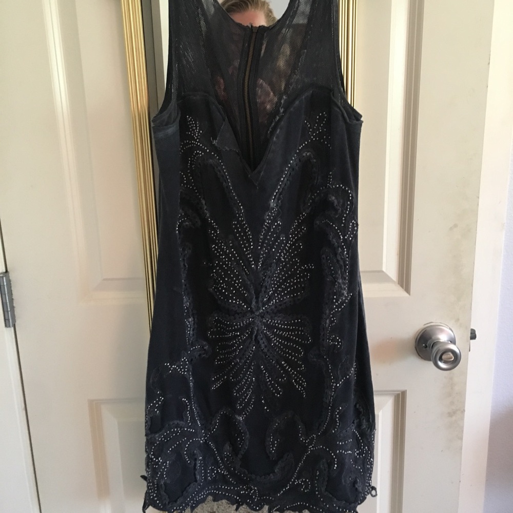 Blue free people beaded dress